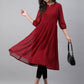 Janasya Women's Maroon Dobby Chiffon Self Design Casual Flared Kurta | Swadesiicart