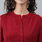Janasya Women's Maroon Dobby Chiffon Self Design Casual Flared Kurta | Swadesiicart