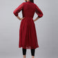 Janasya Women's Maroon Dobby Chiffon Self Design Casual Flared Kurta | Swadesiicart