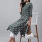 Janasya Women's Dark Green Cotton Ethnic Motifs Casual Straight Kurta | Swadesiicart