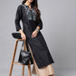 Janasya Women's Black Poly Silk Solid Festive Straight Kurta | Swadesiicart