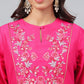 Janasya Women's Pink Poly Silk Solid Festive Straight Kurta | Swadesiicart