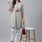Indian Clothing Janasya Women's Light Green Cotton Floral Printed Casual Regular Tunic | Swadesiicart