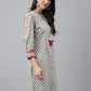 Indian Clothing Janasya Women's Light Green Cotton Floral Printed Casual Regular Tunic | Swadesiicart