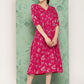 Janasya Women's Pink Rayon Foil Printed Festive Gathered Kurta | Swadesiicart