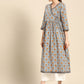 Janasya Women's White Cotton Floral Printed Casual Angrakha Kurta | Swadesiicart