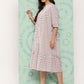 Janasya Women's White Cotton Floral Printed Gathered Casual Dress | Swadesiicart
