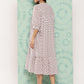 Janasya Women's White Cotton Floral Printed Gathered Casual Dress | Swadesiicart