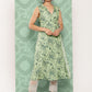 Janasya Women's Light Green Crepe Digital Printed Casual Angrakha Kurta | Swadesiicart