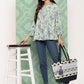 Janasya Women's Light Green Crepe Digital Print Casual Empire Top | Swadesiicart
