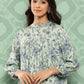 Janasya Women's Light Green Crepe Digital Print Casual Empire Top | Swadesiicart