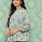 Janasya Women's Light Green Crepe Digital Print Casual Empire Top | Swadesiicart