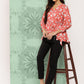 Janasya Women's Orange Crepe Digital Floral Print Casual Peplum Top | Swadesiicart
