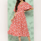 Janasya Women's Orange Crepe Digital Printed Flared Casual Dress | Swadesiicart