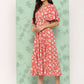 Janasya Women's Orange Crepe Digital Printed Flared Casual Dress | Swadesiicart