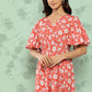 Janasya Women's Orange Crepe Digital Printed Flared Casual Dress | Swadesiicart