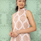 Janasya Women's Light Peach Crepe Digital Printed Casual A-Line Kurta | Swadesiicart