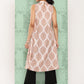 Janasya Women's Light Peach Crepe Digital Printed Casual A-Line Kurta | Swadesiicart
