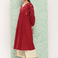 Janasya Women's Maroon Rayon Solid Party Gathered Kurta | Swadesiicart