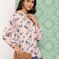 Janasya Women's Light Peach Crepe Digital Printed Casual A-Line Top | Swadesiicart