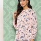 Janasya Women's Light Peach Crepe Digital Printed Casual A-Line Top | Swadesiicart