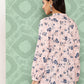 Janasya Women's Light Peach Crepe Digital Printed Casual A-Line Top | Swadesiicart