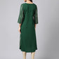 Janasya Women's Green Crepe Foil Printed Casual A-Line Kurta | Swadesiicart