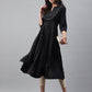 Janasya Women's Black Crepe Foil Printed Festive Anarkali Kurta | Swadesiicart