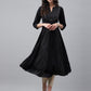 Janasya Women's Black Crepe Foil Printed Festive Anarkali Kurta | Swadesiicart