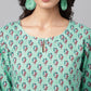 Janasya Women's Light Blue Cotton Ethnic Motifs Casual Straight Kurta | Swadesiicart