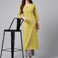 Janasya Women's Green Cotton Floral Printed Casual Straight Kurta | Swadesiicart
