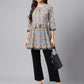 Janasya Women's Multicolor Cotton Botanical Printed Casual Peplum Top | Swadesiicart