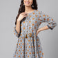 Janasya Women's Multicolor Cotton Botanical Printed Casual Peplum Top | Swadesiicart