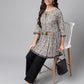 Janasya Women's Multicolor Cotton Botanical Printed Casual Peplum Top | Swadesiicart