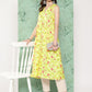 Janasya Women's Lemon Yellow Moss Digital Floral Printed Casual Gathered Kurta - Swadesiicart