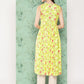Janasya Women's Lemon Yellow Moss Digital Floral Printed Casual Gathered Kurta - Swadesiicart