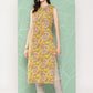 Janasya Women's Yellow Cotton Floral Printed Casual Straight Kurta | Swadesiicart