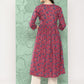 Janasya Women's Pink Cotton Floral Printed Casual Gathered Kurta | Swadesiicart