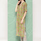 Janasya Women's Green Cotton Floral Printed Casual Straight Kurta | Swadesiicart