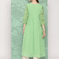 Janasya Women's Light Green Georgette Digital Floral Printed Festive Flared Kurta | Swadesiicart