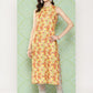 Janasya Women's Yellow Moss Digital Floral Printed Casual Straight Kurta | Swadesiicart