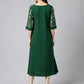 Janasya Women's Dark Green Crepe Foil Printed Casual A-Line Kurta - Swadesiicart
