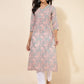 Janasya Sage Green Cotton Paisley Printed Casual Kurta | Swadesiicart