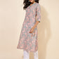 Janasya Sage Green Cotton Paisley Printed Casual Kurta | Swadesiicart