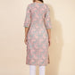Janasya Sage Green Cotton Paisley Printed Casual Kurta | Swadesiicart