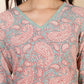 Janasya Sage Green Cotton Paisley Printed Casual Kurta | Swadesiicart