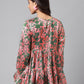 Janasya Women's Pink Satin Digital Floral Printed Casual Flared Top | Swadesiicart