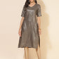 Janasya Grey Crepe Foil Printed Festive Kurta - Swadesiicart