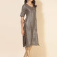 Janasya Grey Crepe Foil Printed Festive Kurta - Swadesiicart