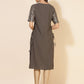 Janasya Grey Crepe Foil Printed Festive Kurta - Swadesiicart